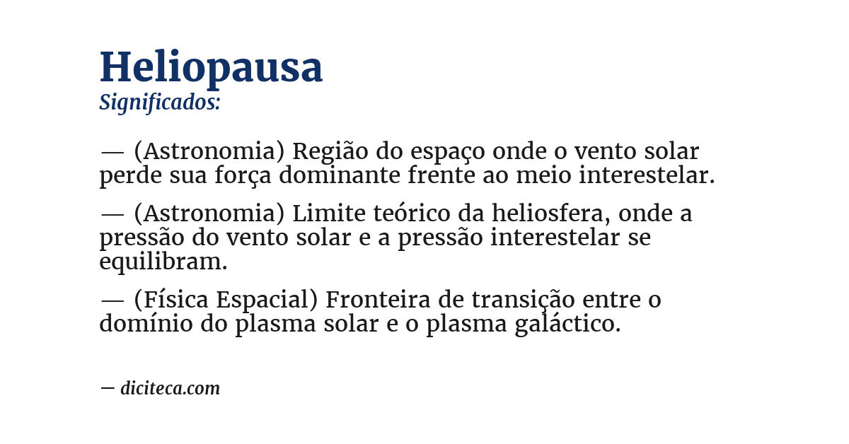 Significado de heliopausa
