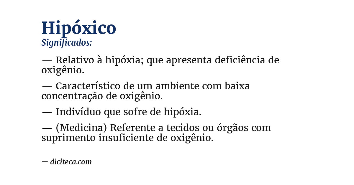Significado de hipóxico