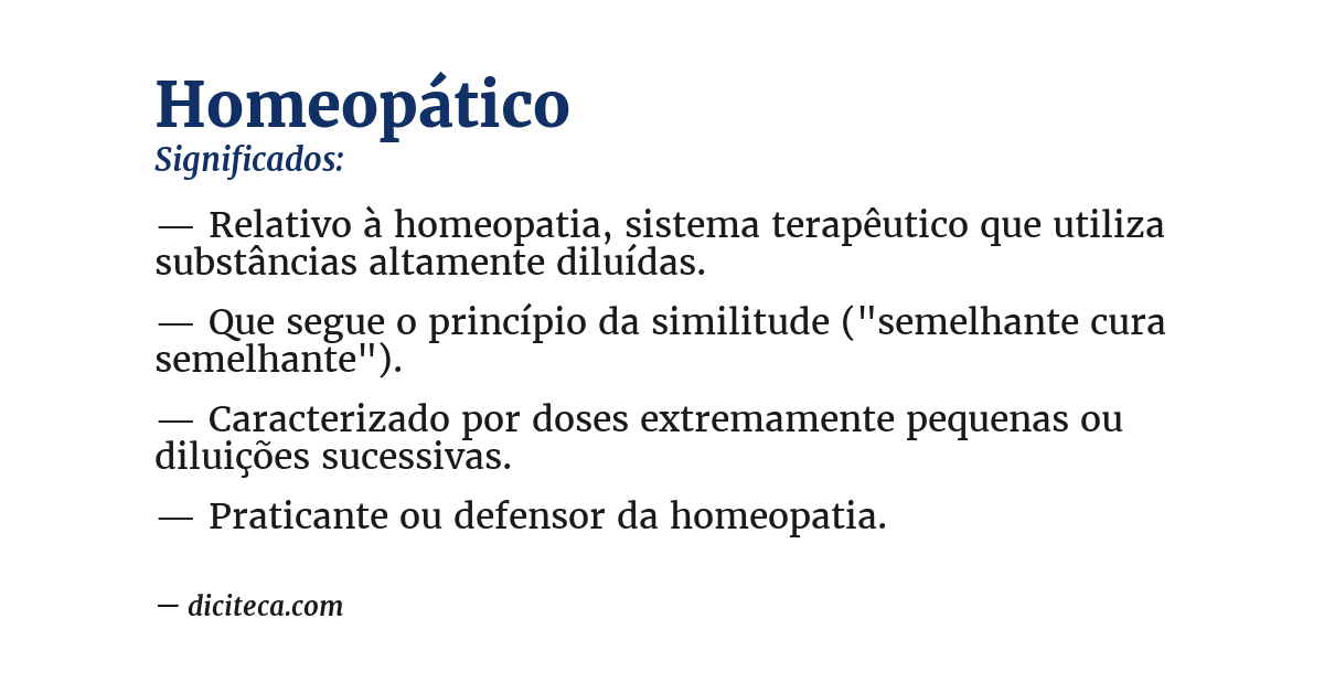 Significado de homeopático