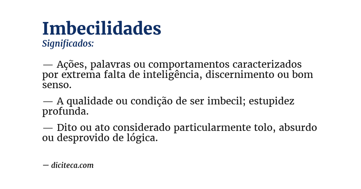 Significado de imbecilidades