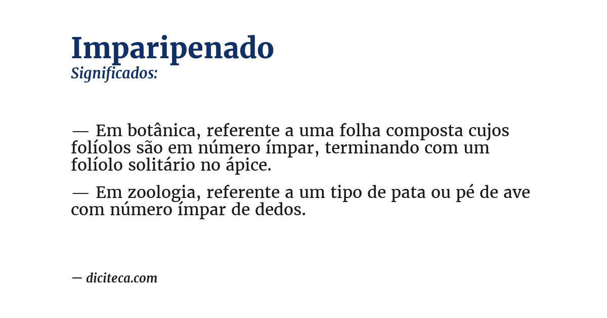 Significado de imparipenado