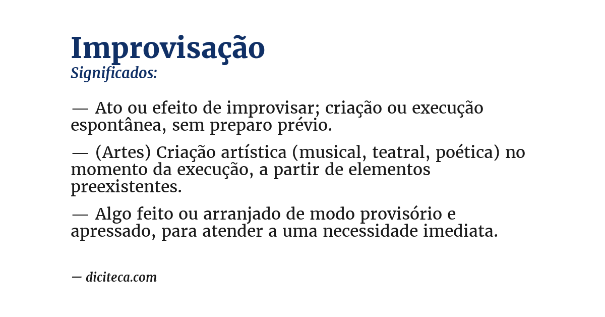Significado de improvisação