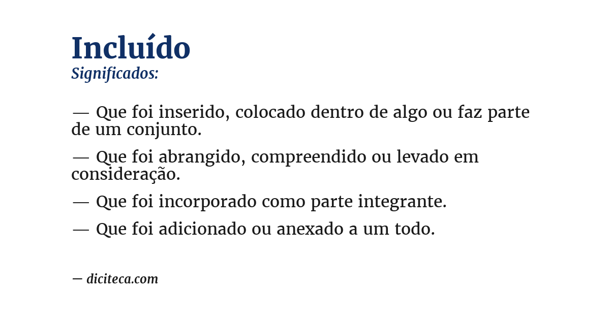 Significado de incluído
