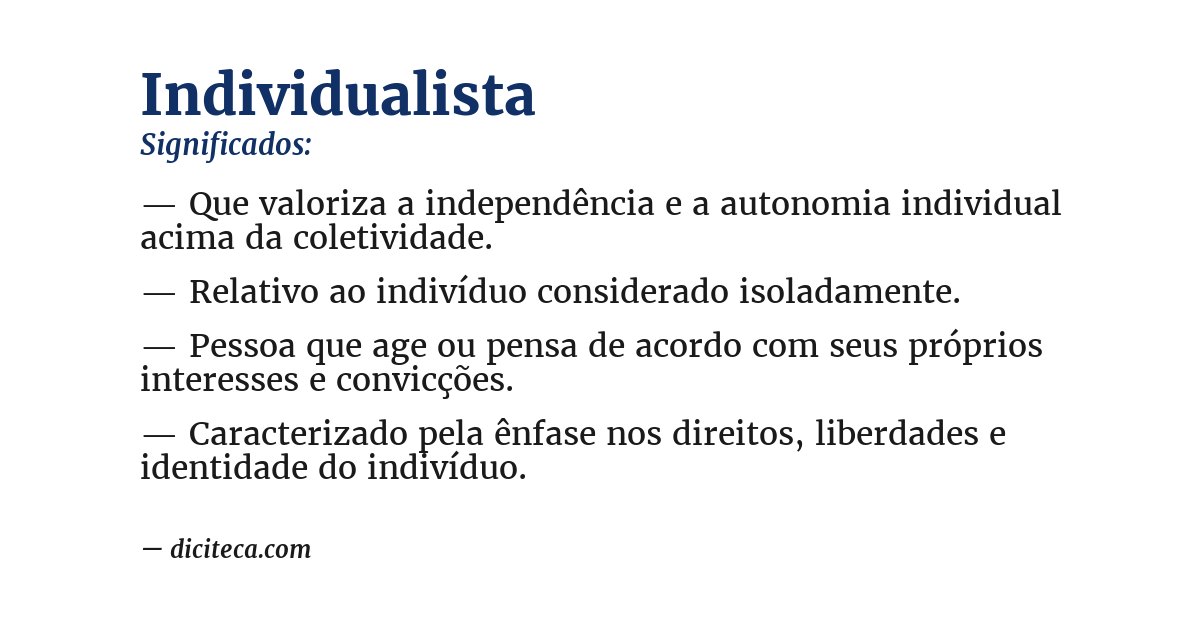Significado de individualista