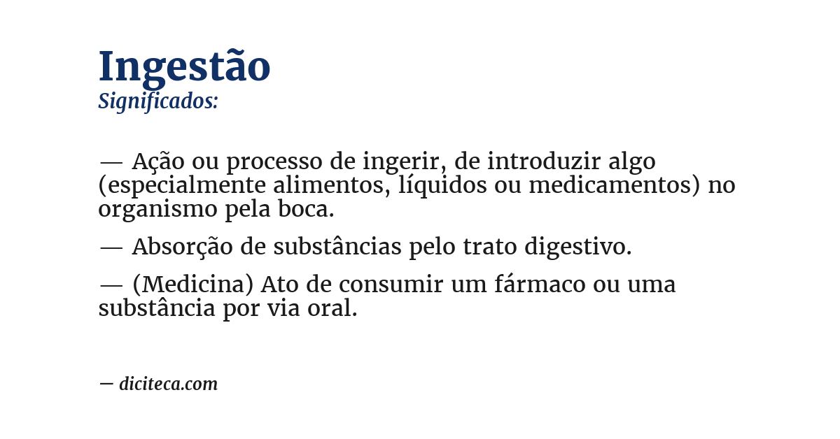 Significado de ingestão