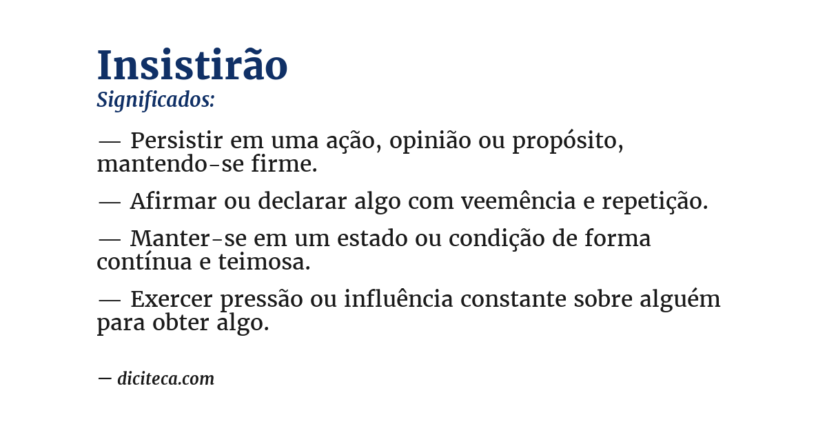 Significado de insistirão