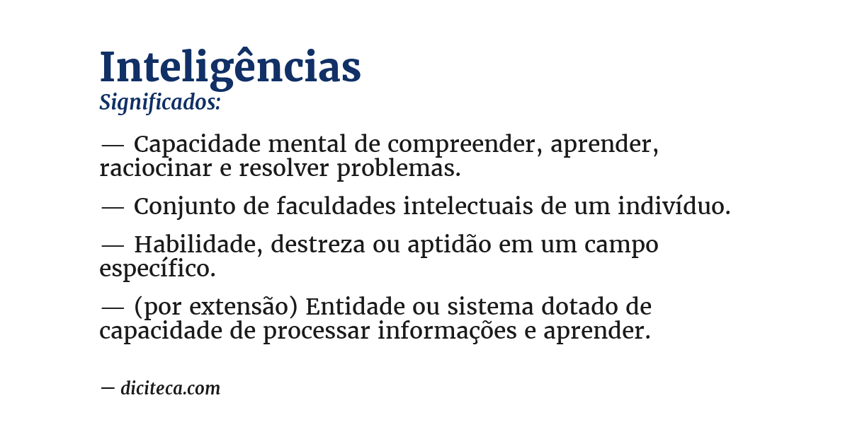 Significado de inteligências