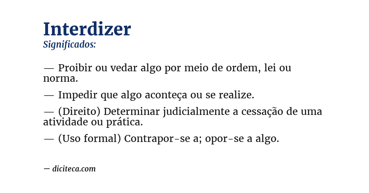 Significado de interdizer
