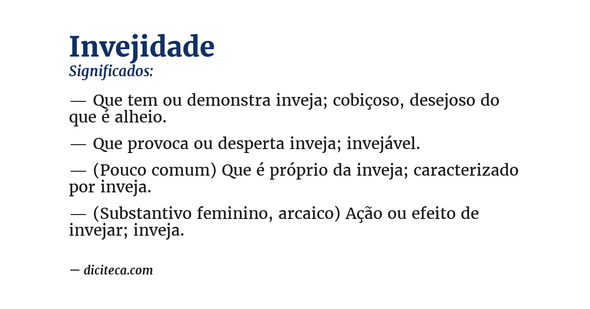 Significado de invejidade