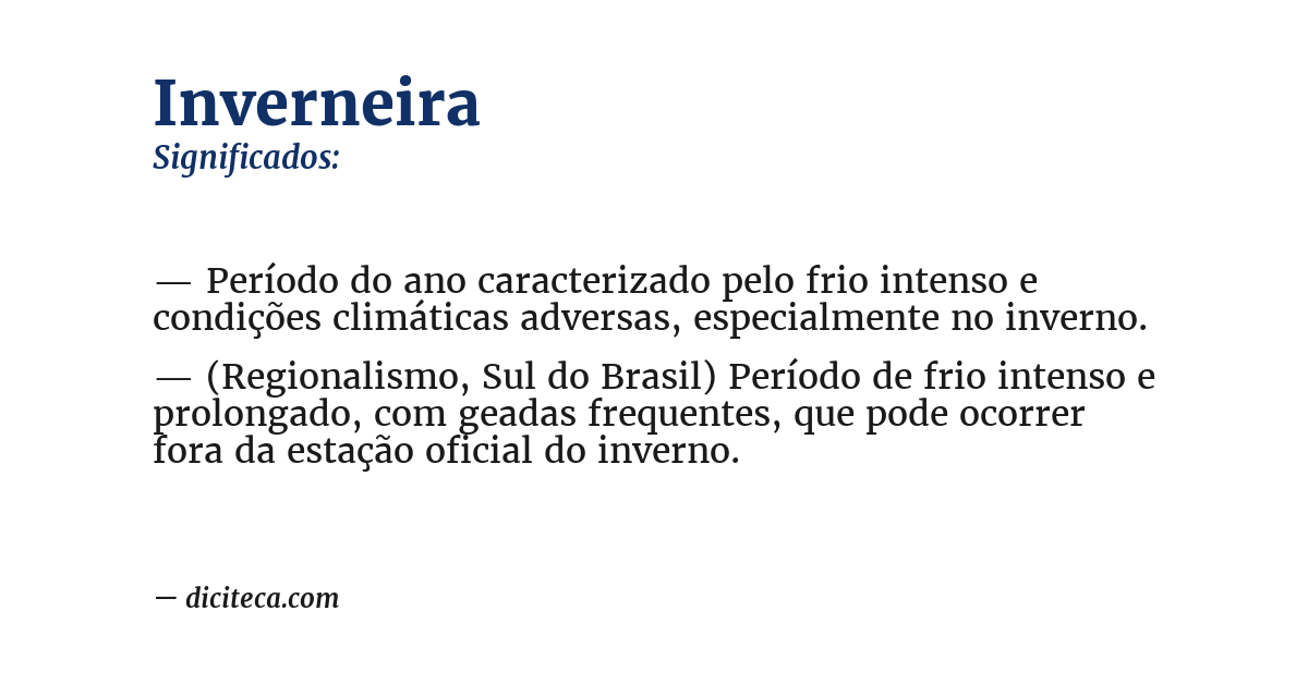 Significado de inverneira