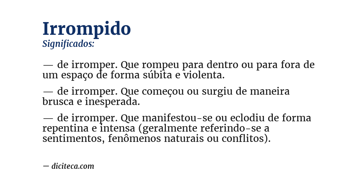 Significado de irrompido