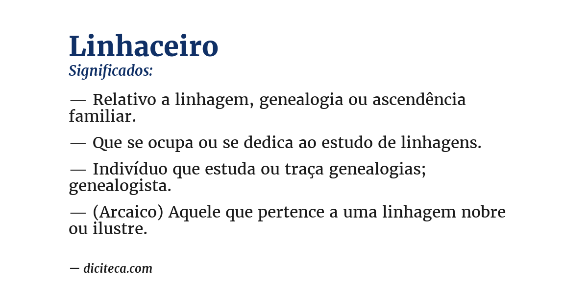 Significado de linhaceiro