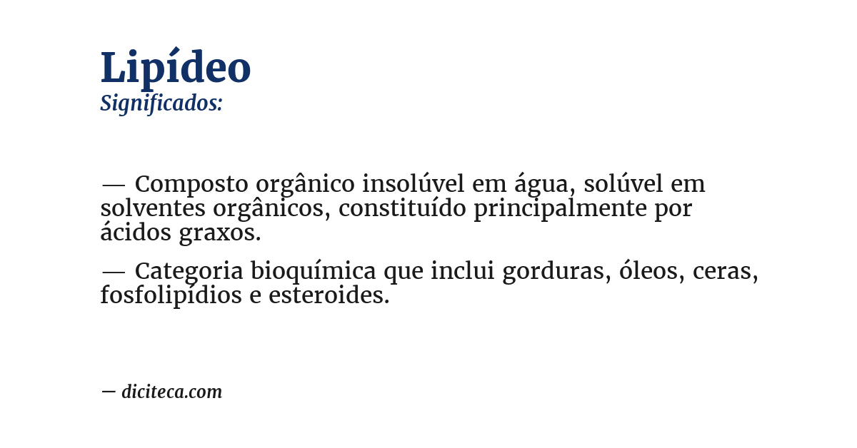 Significado de lipídeo