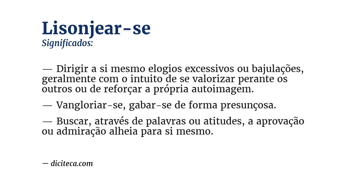 Significado de lisonjear-se