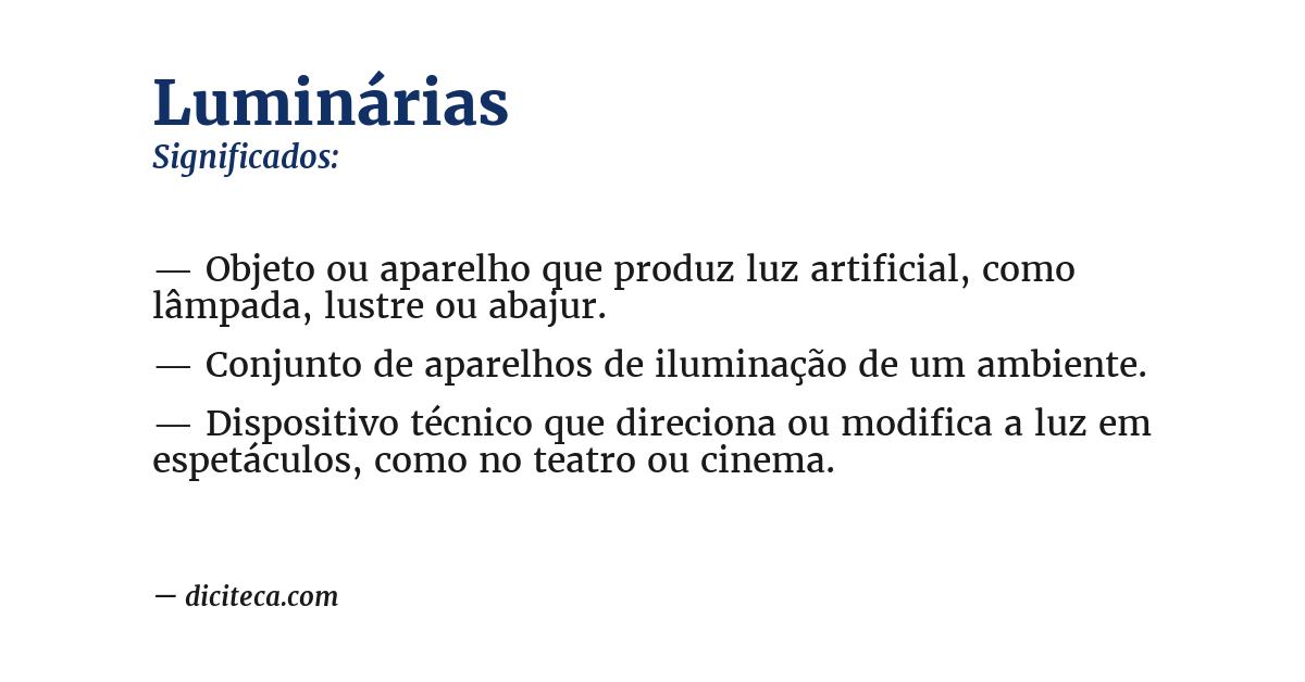 Significado de luminárias