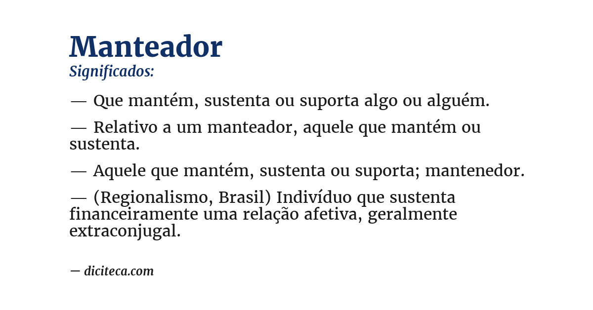 Significado de manteador