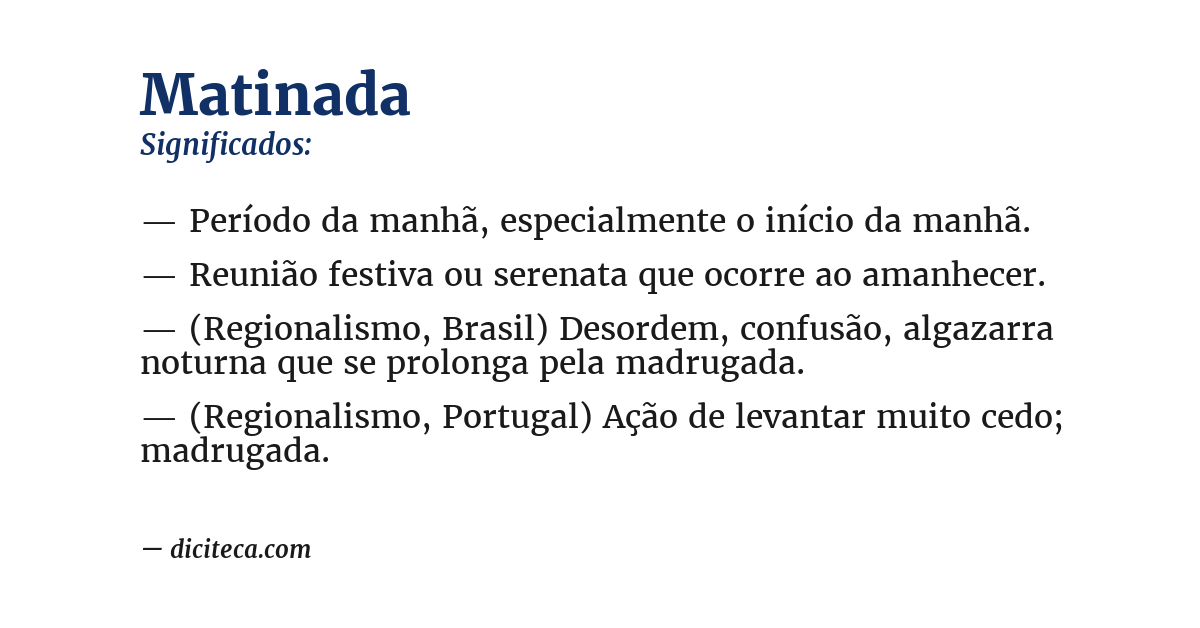 Significado de matinada