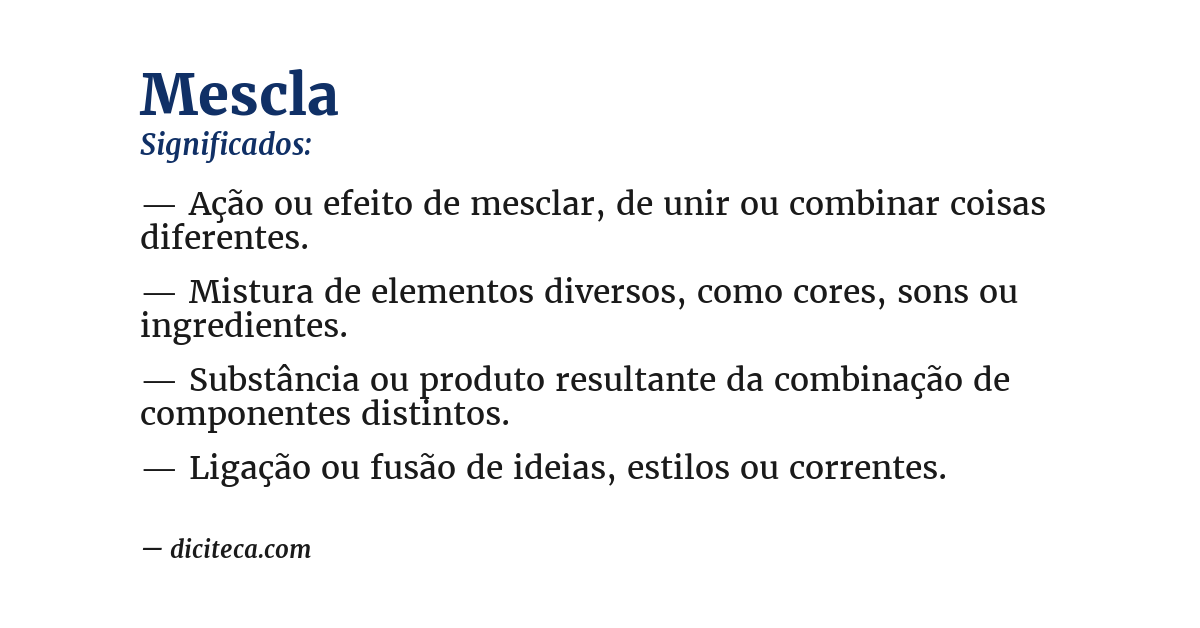 Significado de mescla
