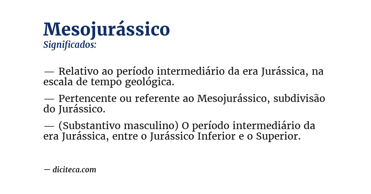 Significado de mesojurássico