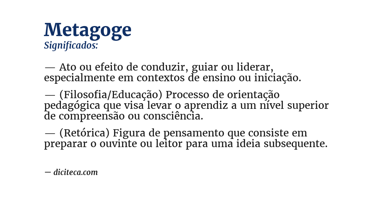 Significado de metagoge