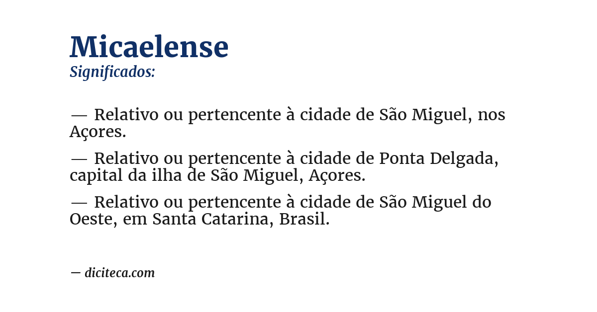 Significado de micaelense
