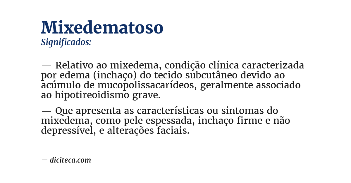 Significado de mixedematoso