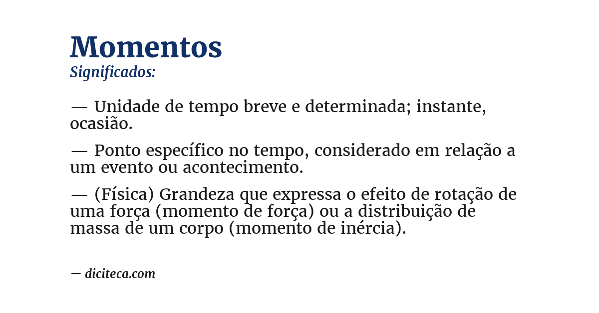 Significado de momentos