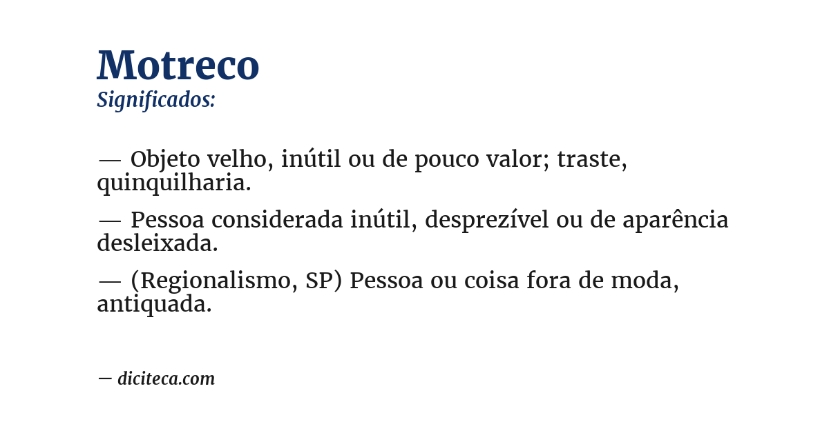Significado de motreco
