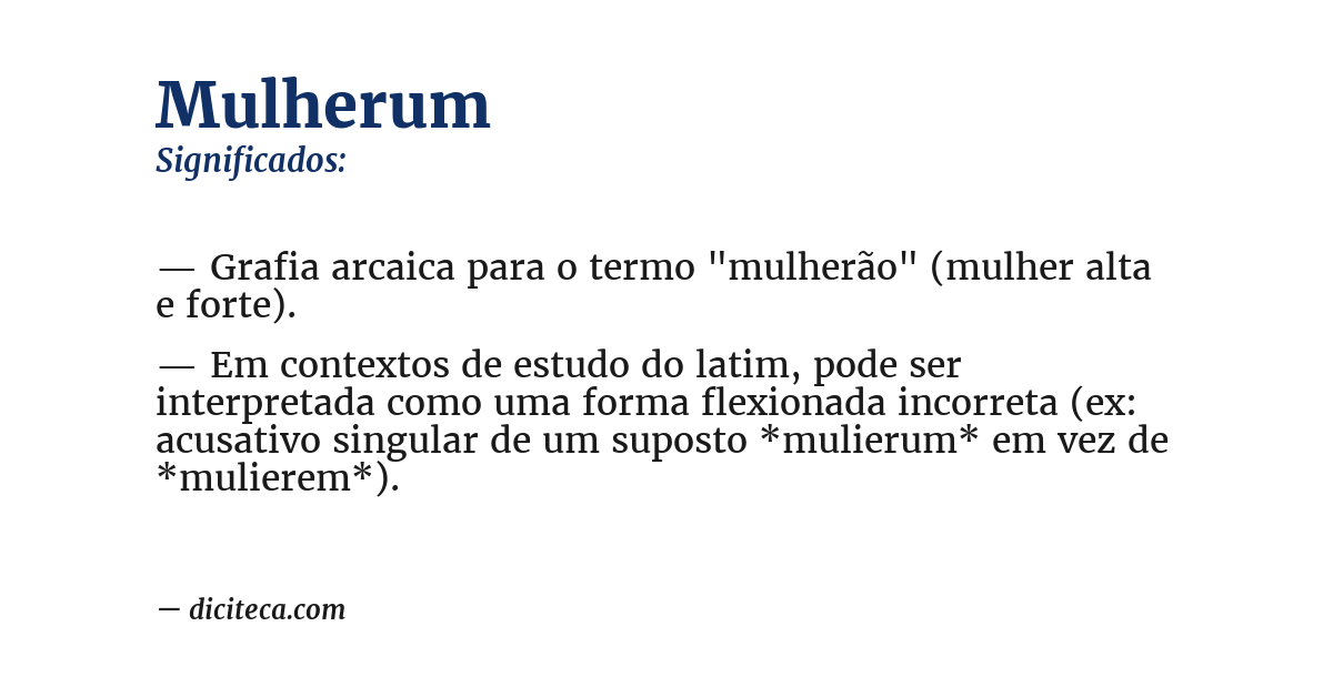 Significado de mulherum
