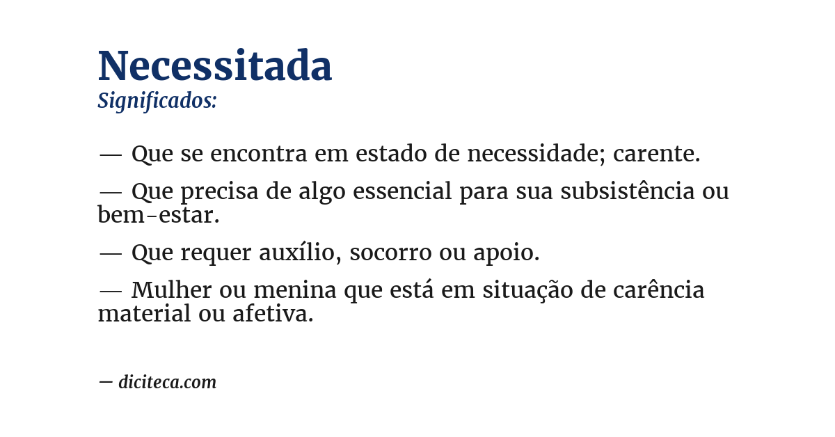 Significado de necessitada