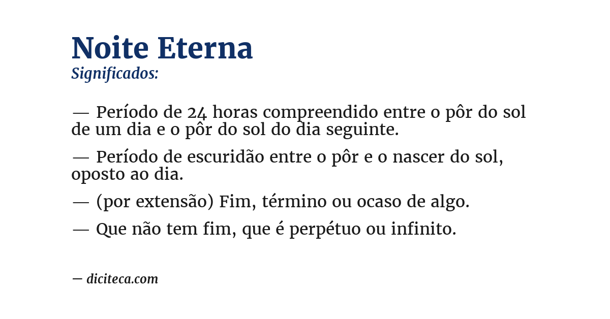 Significado de noite eterna