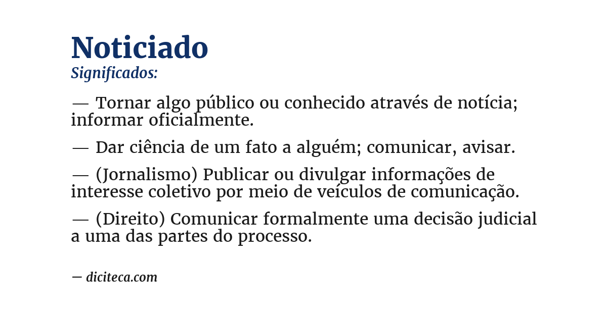 Significado de noticiado
