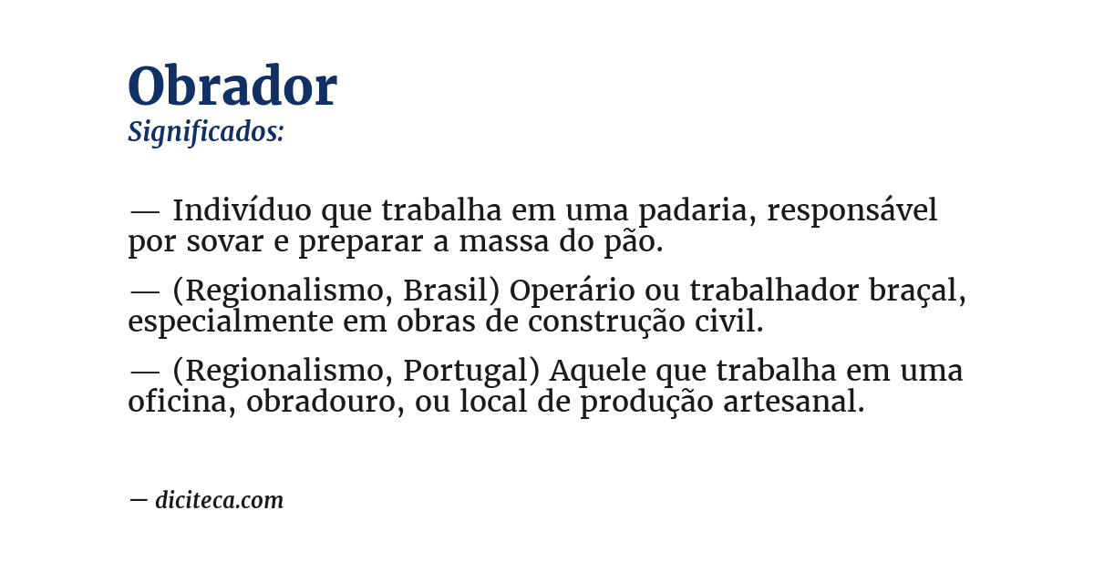 Significado de obrador