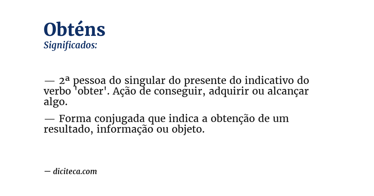 Significado de obténs