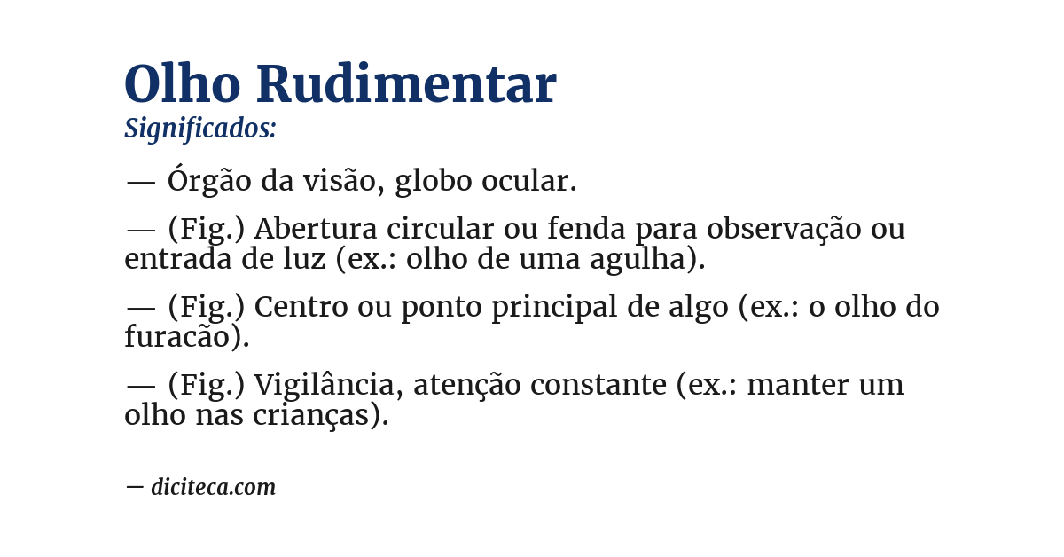 Significado de olho rudimentar