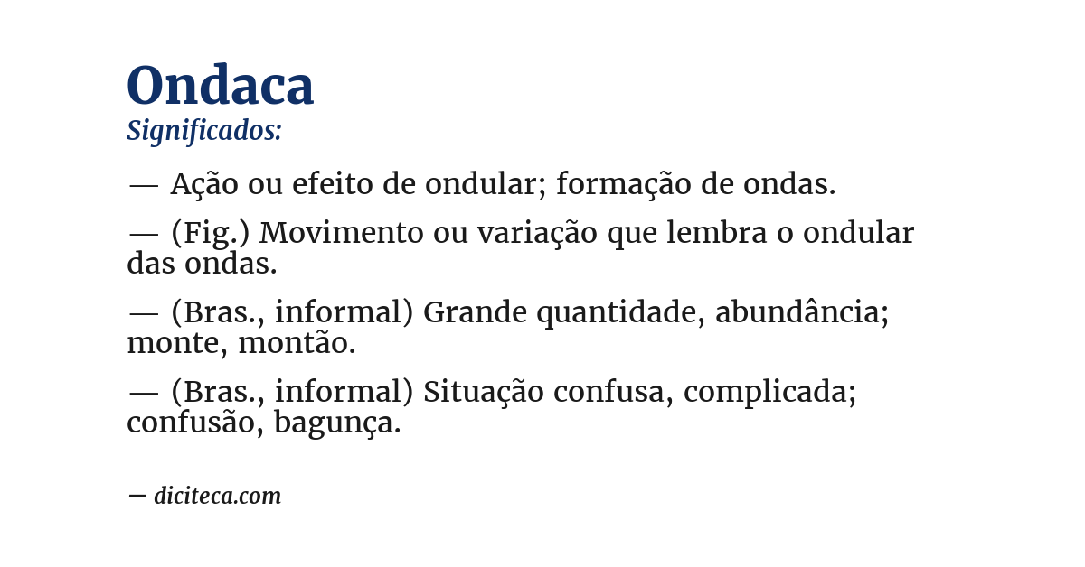 Significado de ondaca