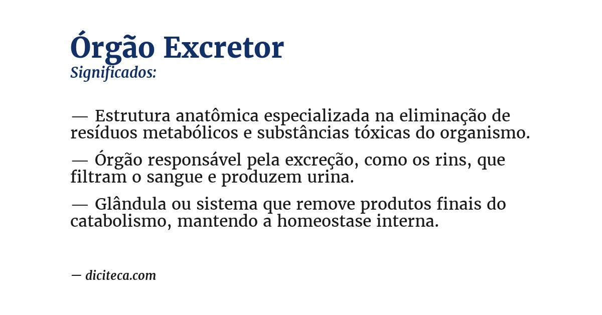 Significado de órgão excretor