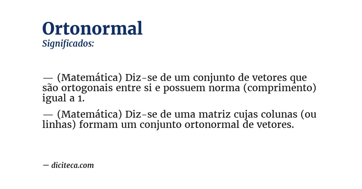 Significado de ortonormal