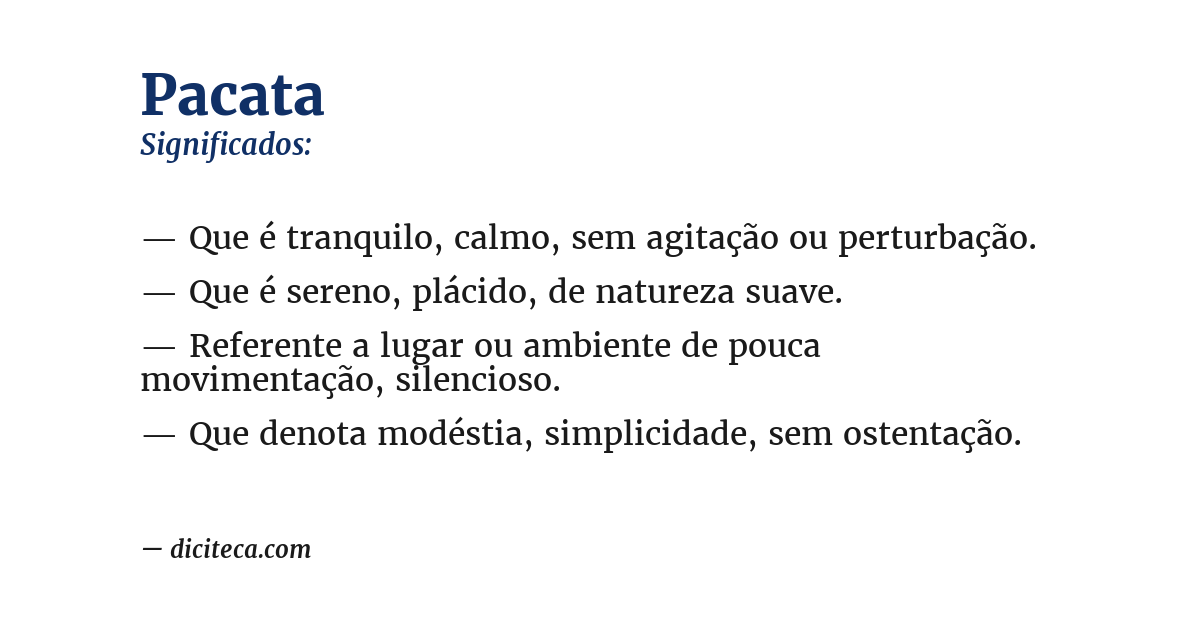 Significado de pacata