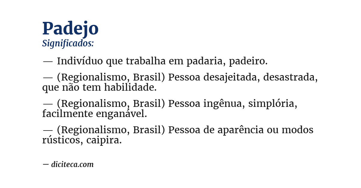 Significado de padejo