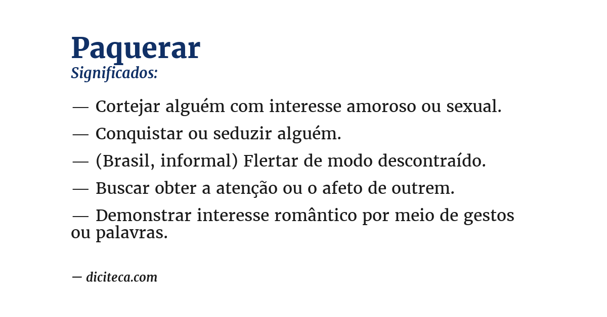 Significado de paquerar
