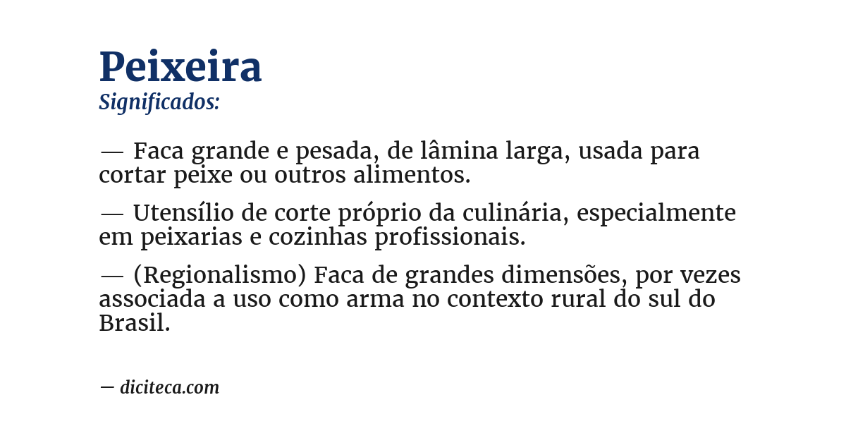 Significado de peixeira