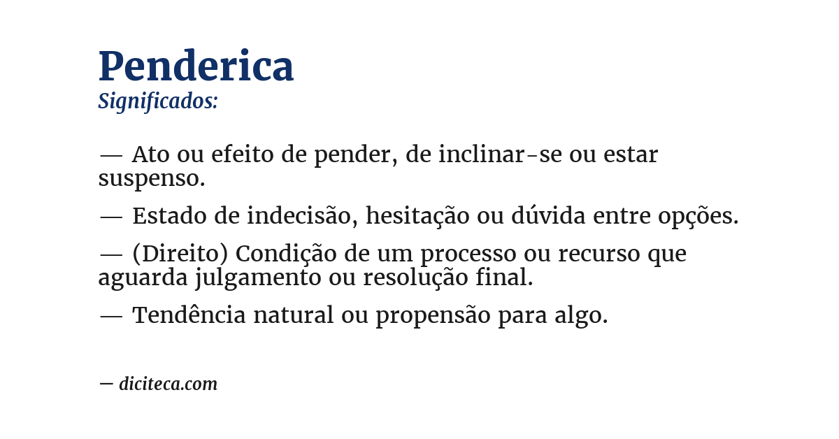 Significado de penderica