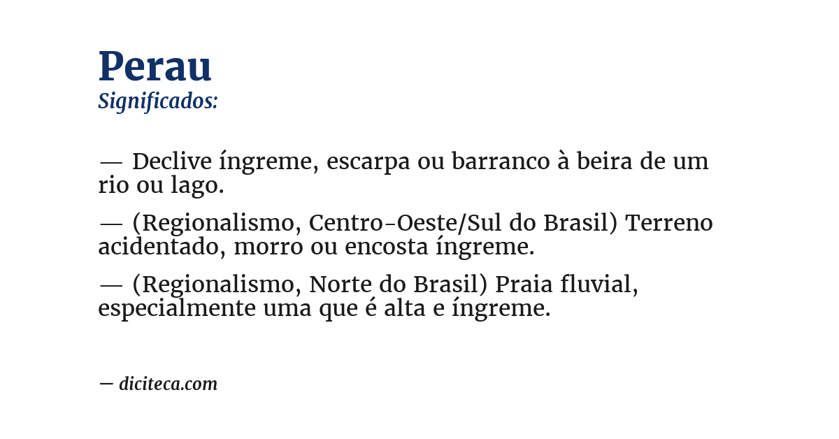 Significado de perau