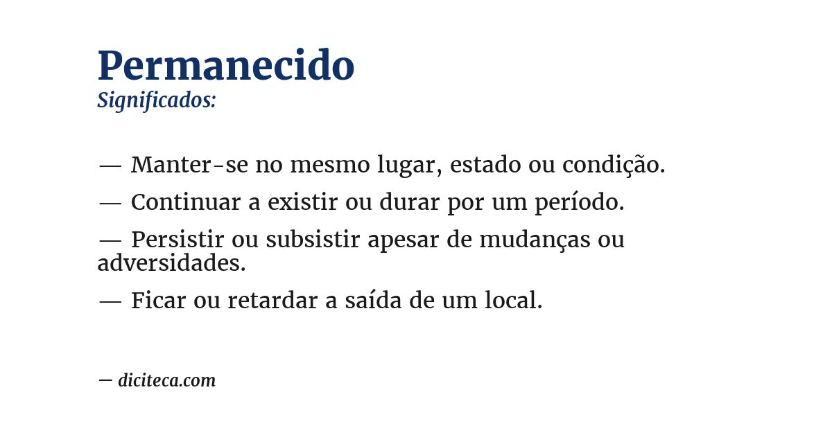 Significado de permanecido