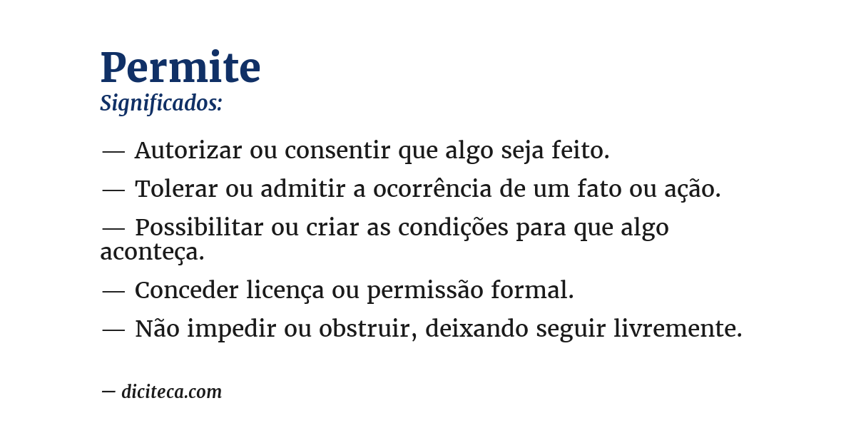 Significado de permite