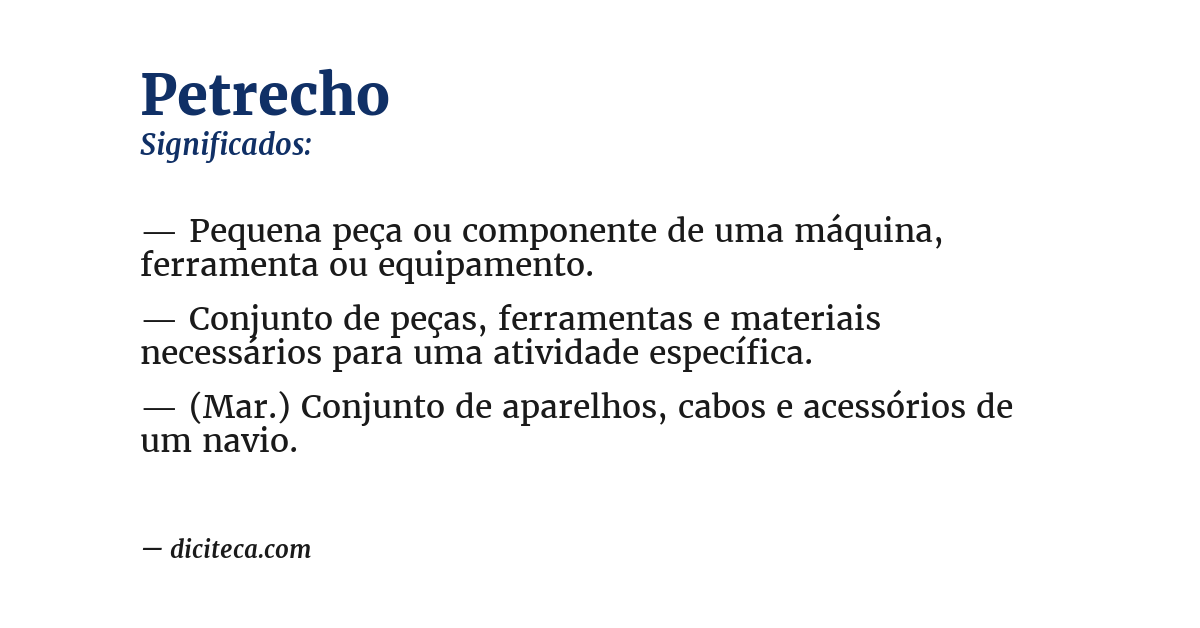 Significado de petrecho