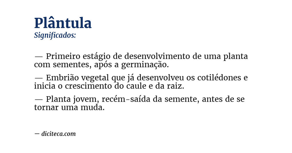 Significado de plântula