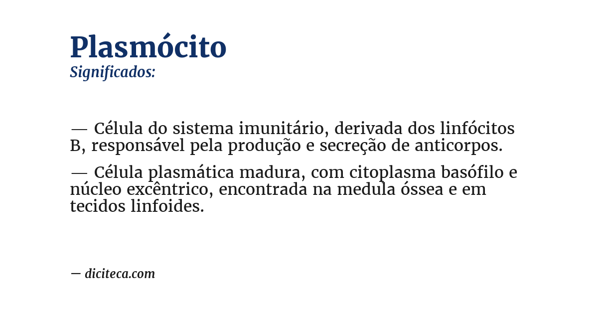 Significado de plasmócito