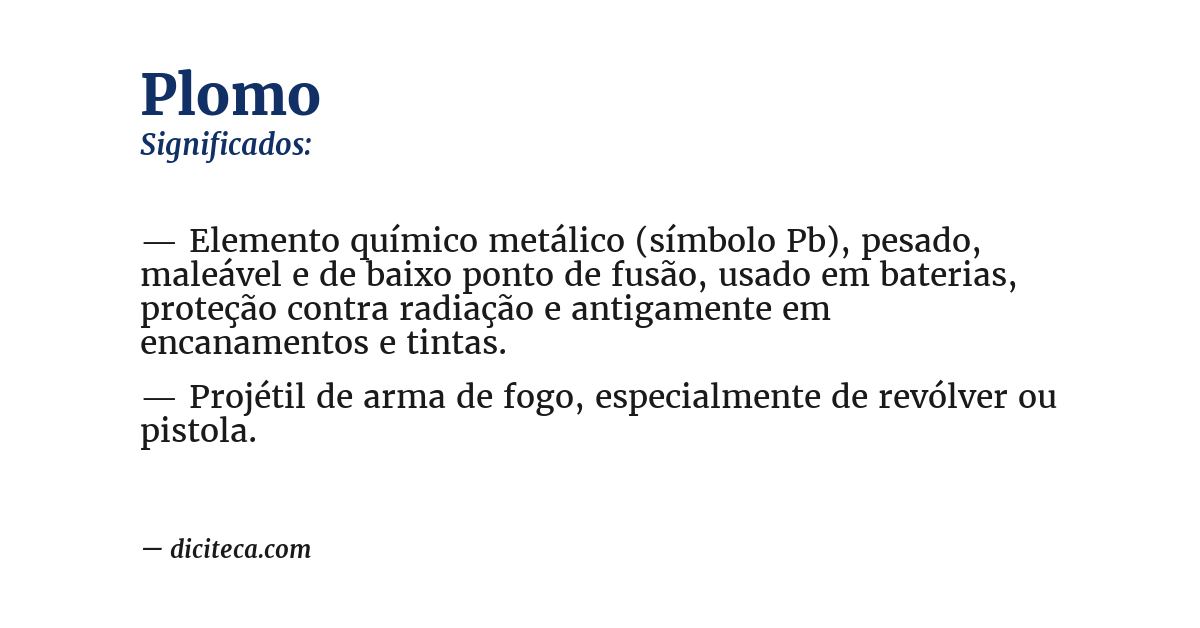 Significado de plomo